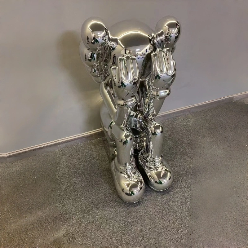 تمثال رفيق مستوحى من أعمال الفنان كاوس، تمثال فني حضري لشخصية هايد-فيس جالسة، مناسب للديكور المنزلي والتجاري 1