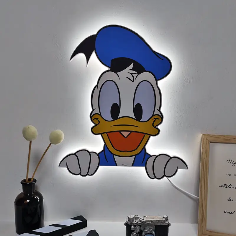 Cute Donald Duck Backlit Wall Lamp Creative Home Atmosphere Decor for Nursery 1