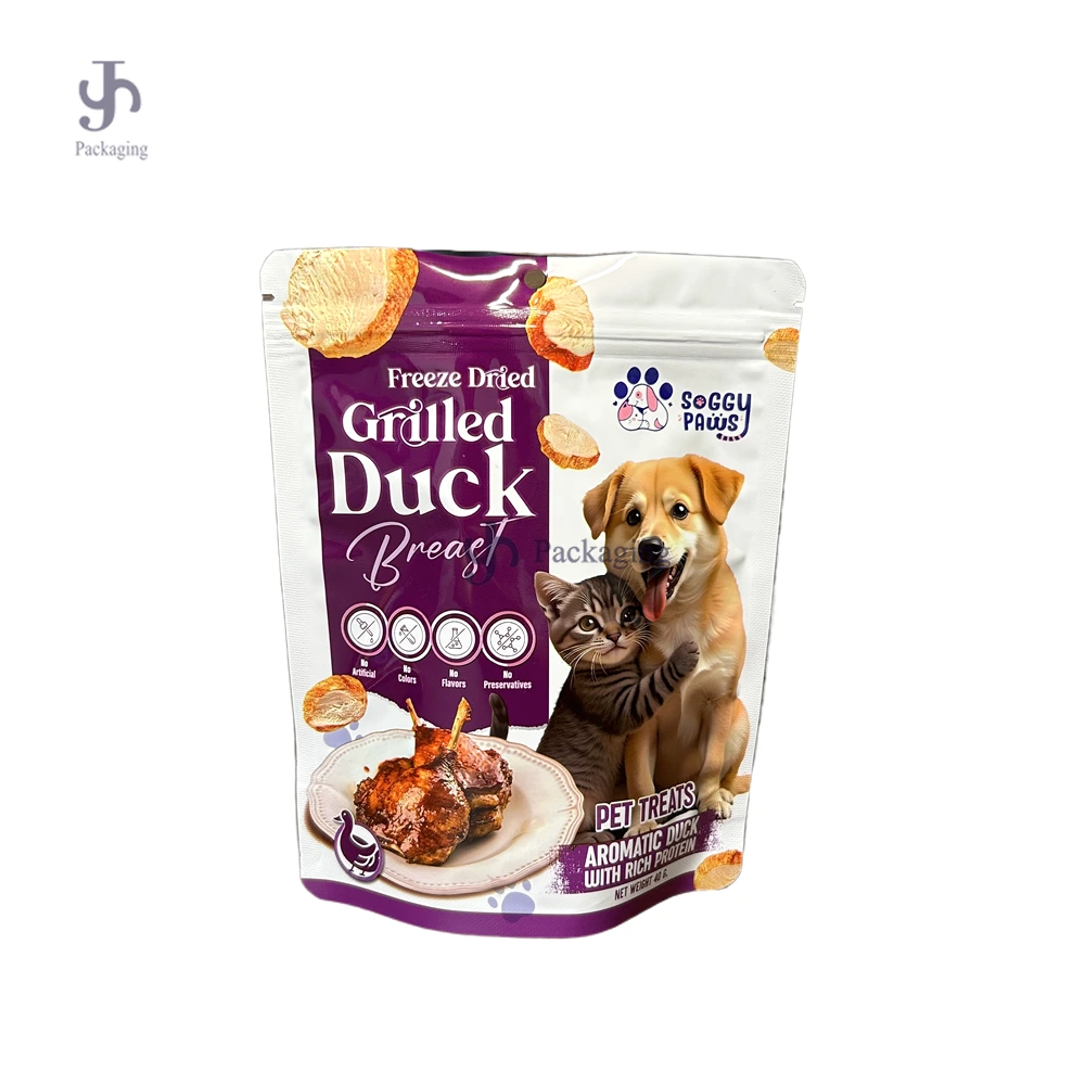 Custom Stand Up Aluminum Foil Bags for Pet Freeze Dried Treats 1