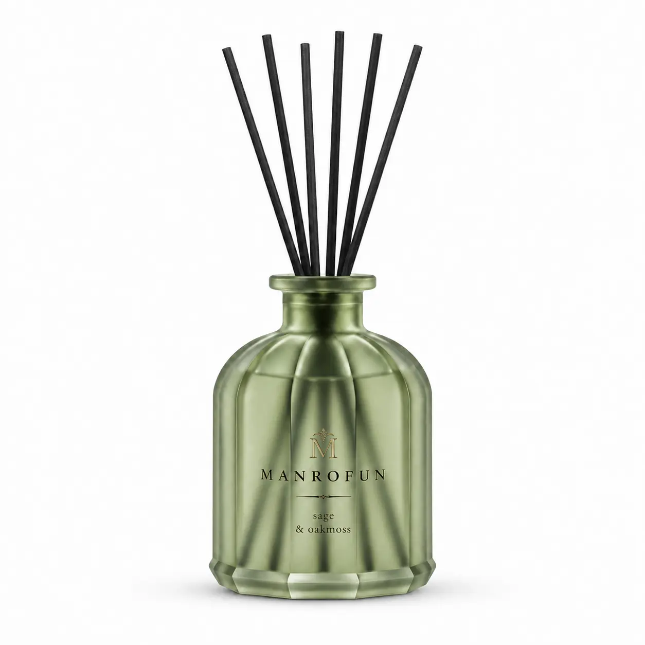 Ribbed Round Frosted Glass Reed Diffuser Bottle Set for Home Fragrance 1