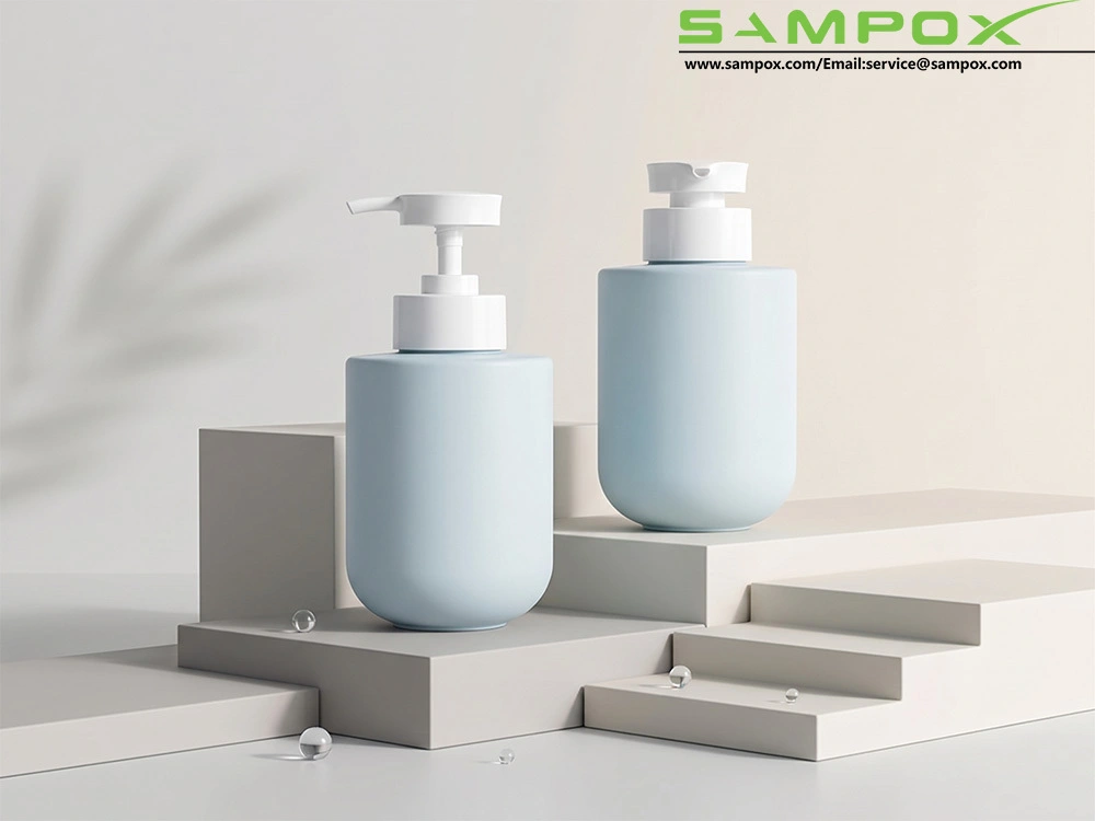 Флакон с дозатором для лосьона Matte Morandi Blue из ПЭТ 1