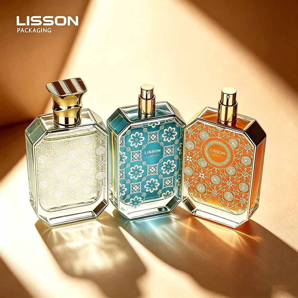 Flacons de parfum en verre géométrique haut de gamme au design artistique complexe 1