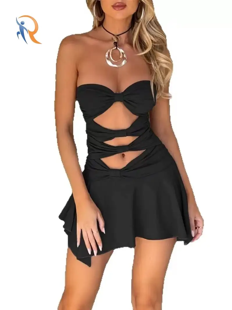Strapless Irregular Backless Fitted Mini Dress 1