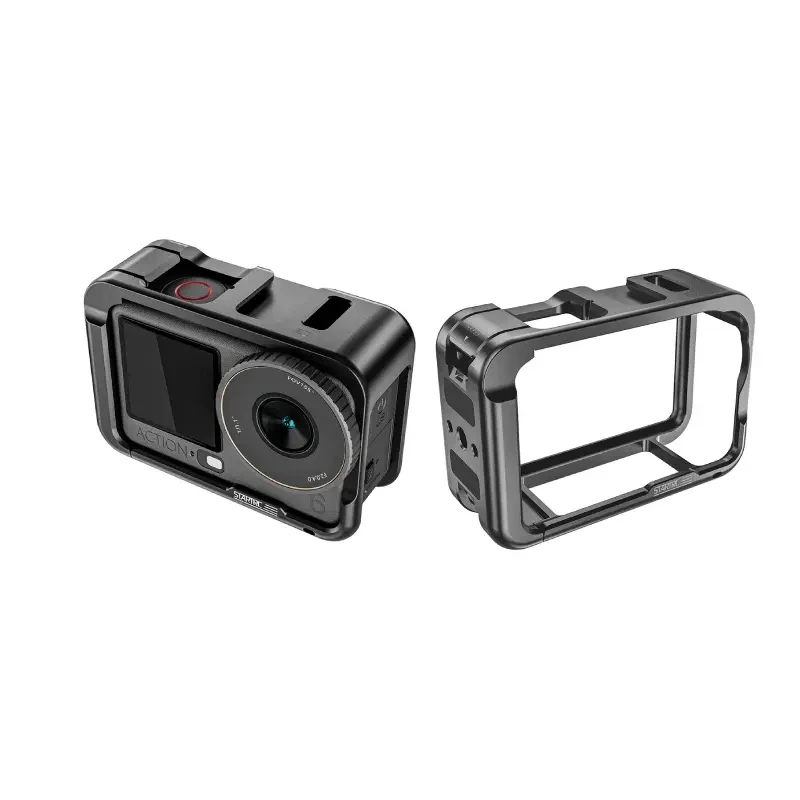 STARTRC aluminum metal cage for DJI Osmo Action 6 front view professional protective frame