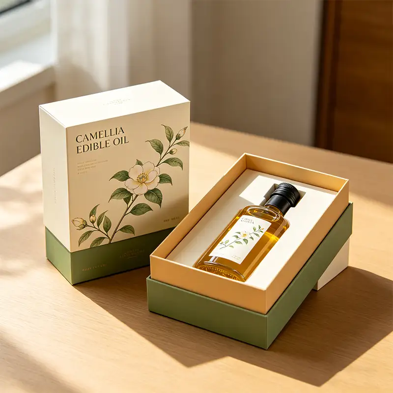 Custom Eco-Friendly Recyclable Paperboard Food Gift Box with Magnetic Closure and UV Coating for Olive Oil Packaging 1