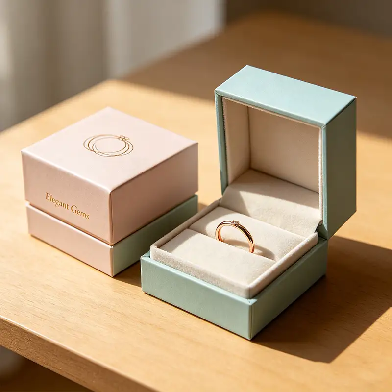Customizable Recyclable Rigid Kraft Paper Lid Box with UV Coating Matte Embossed Cardboard for Secure Jewelry Storage and Gifts 1