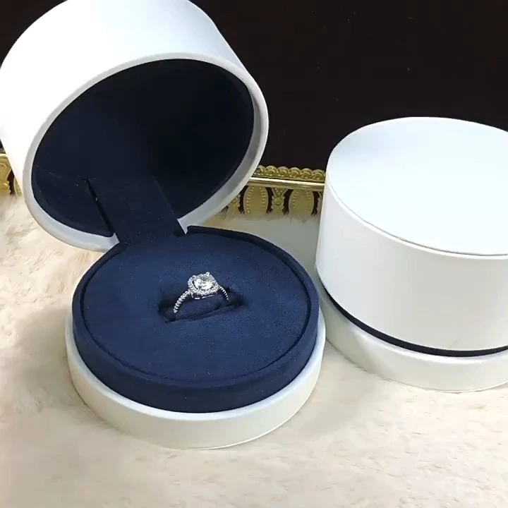 Creative Round PU Leather Jewelry Box, Ring Box, Pendant Box, Earring Box 1