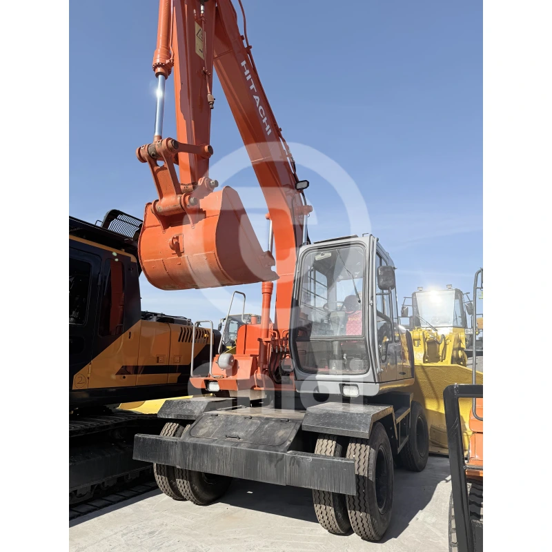 1993 Hitachi EX100WD Wheel Excavator 11 Ton Secondhand Wheel Diggers for Sale in Stock in Shanghai Yard 1
