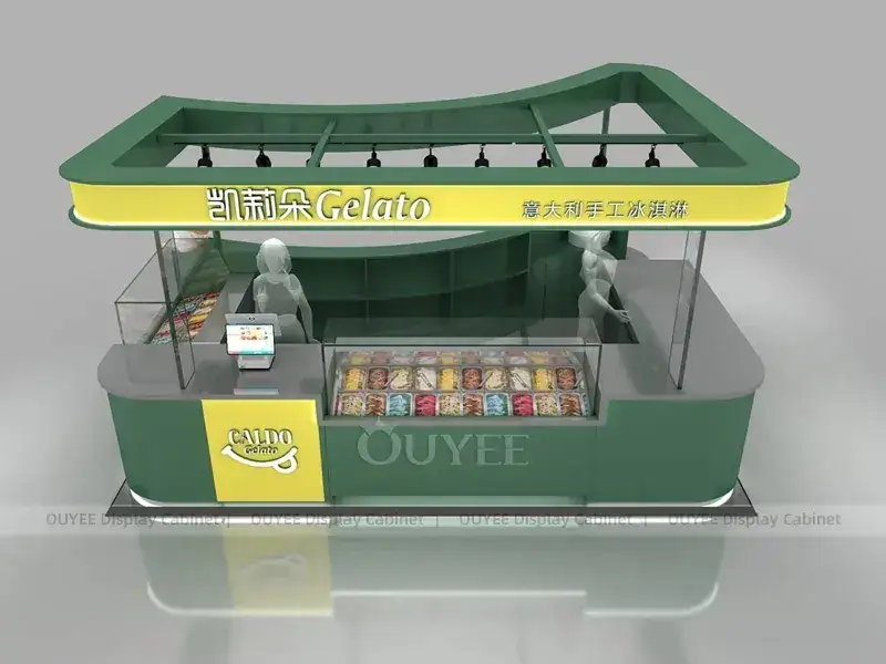 Comptoir de café en bois blanc avec bar à boissons lumineux pour comptoirs de thé à bulles 1