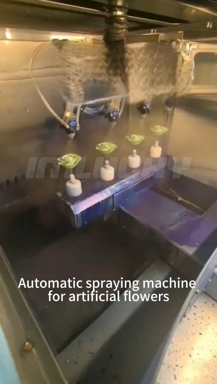 Decorative artificial flowers and leaves spray coating machine 1