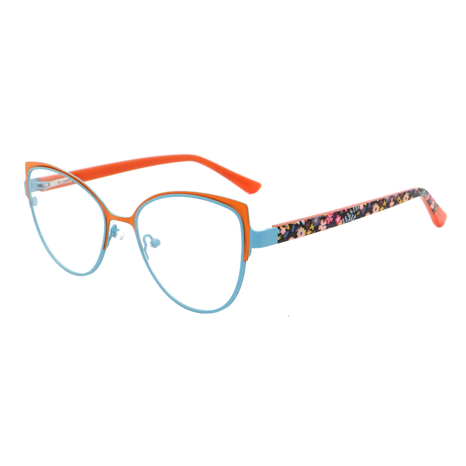 Custom Floral Temple Metal Reading Glasses for Women JMD40619HST 1