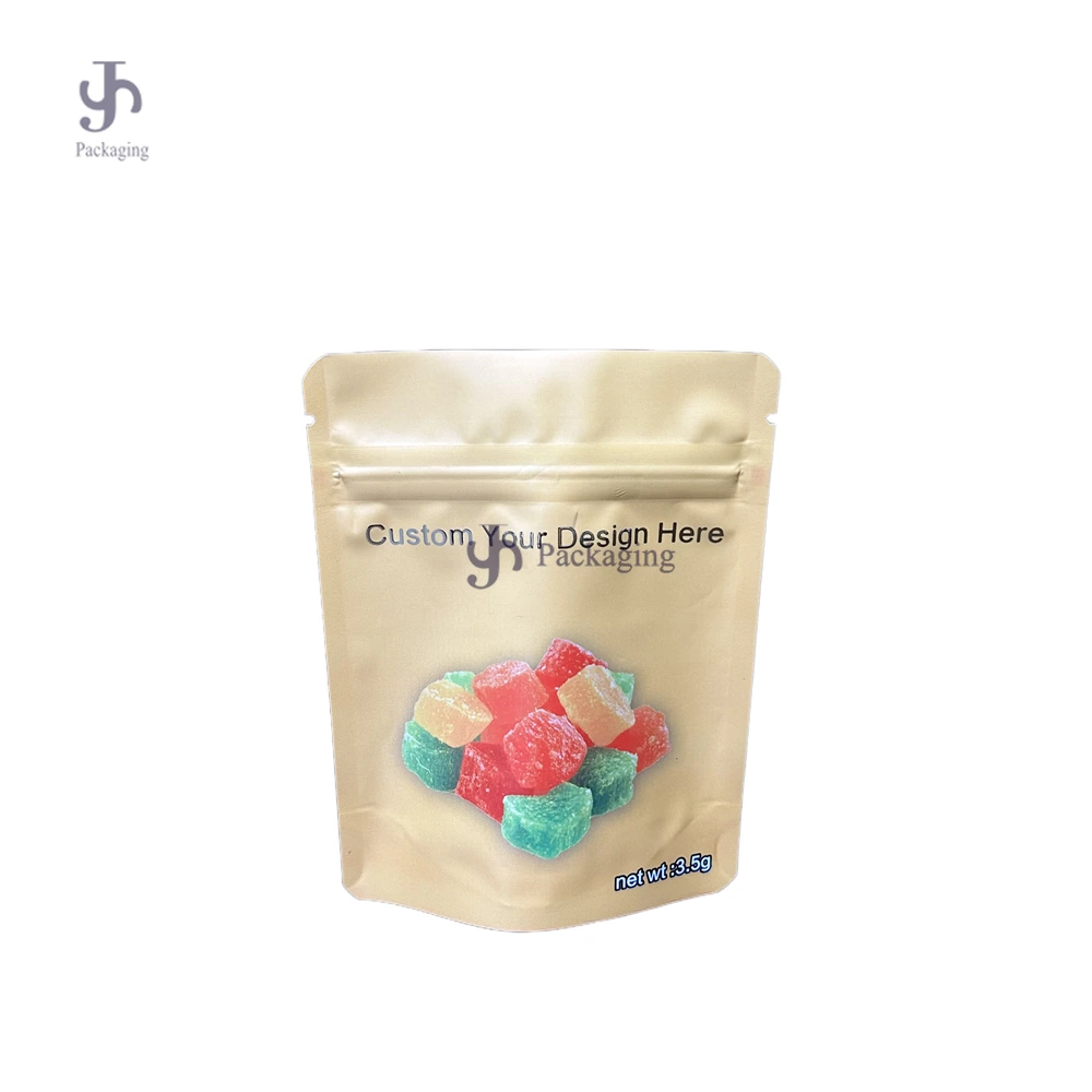 Custom Printed Aluminum Foil Stand Up Pouches | Resealable Zipper Food Bags for Snacks, Gummies & Dry Goods 1