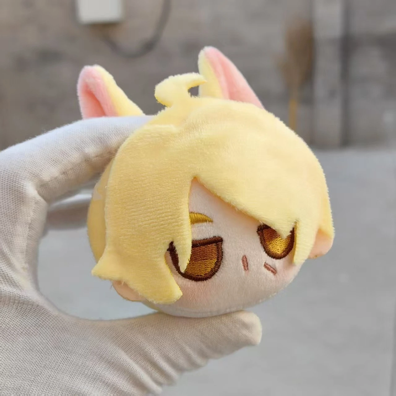 Cute Cat Boy Plush Keychain, Yellow Hair Chibi Anime Plush Pendant 1