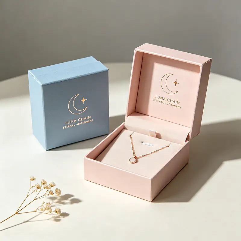 Custom Small Recyclable Jewelry Paper Cardboard Clamshell Packaging Boxes and Bags with Logo Printing Storage for Gift & Craft 1