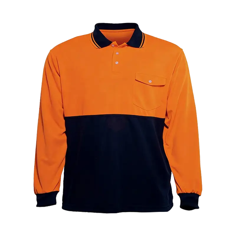 Polo de trabajo unisex personalizable con tapeta de botones. 1