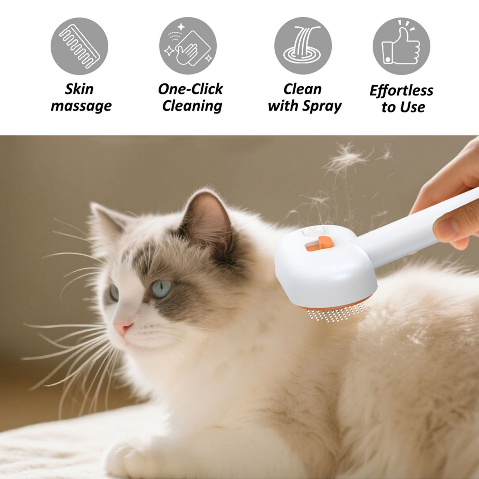 Roadreign 3-in-1 UV-desinfecterende huisdierenborstel – De ultieme verzorgings- en massageoplossing 5