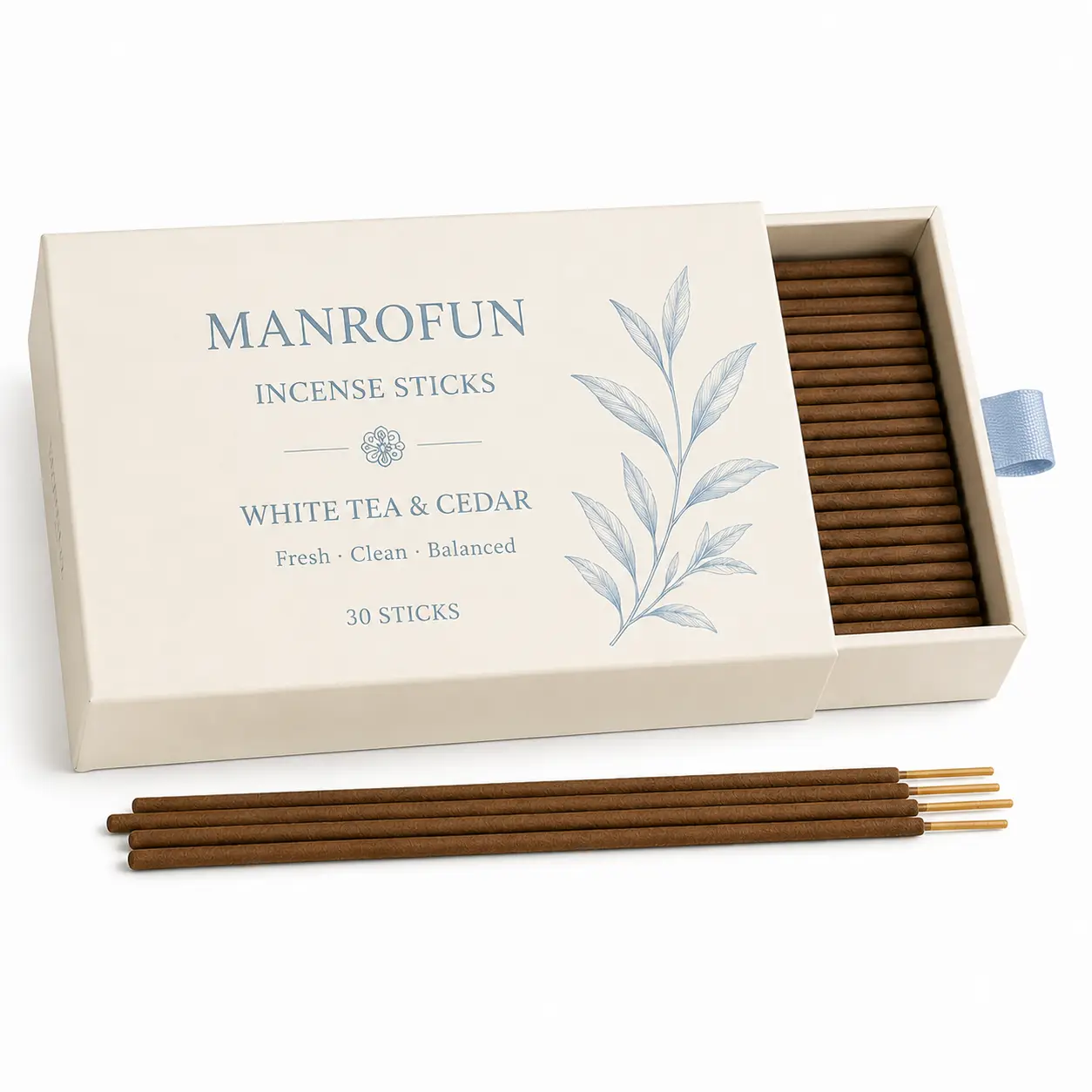 Slide Drawer Incense Stick Gift Box with Ribbon Pull for Private Label Aroma 1
