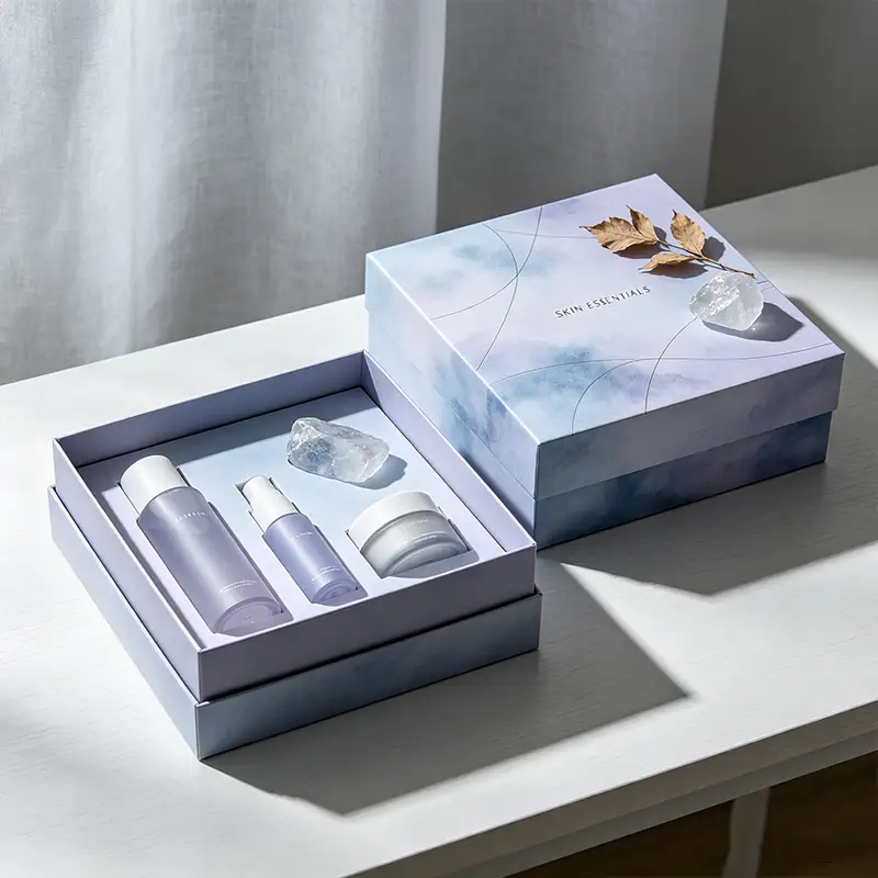 Caja de cartón de lujo personalizada y moderna para labiales, caja de regalo cosmética para sérum de cuidado de la piel, cajas rígidas con relieve. 1