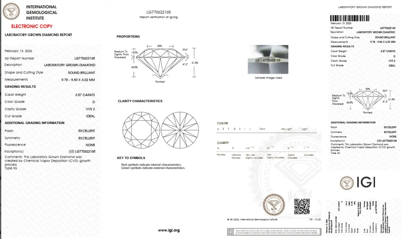 Round 3.57ct D VVS2 Lab Diamond 1