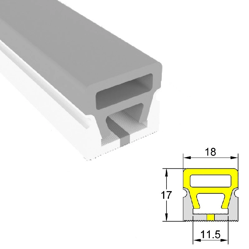 Tubo de neón LED flexible de 18×17 mm con emisión por tres lados para iluminación comercial interior y exterior HTD-SLC1817-51 1