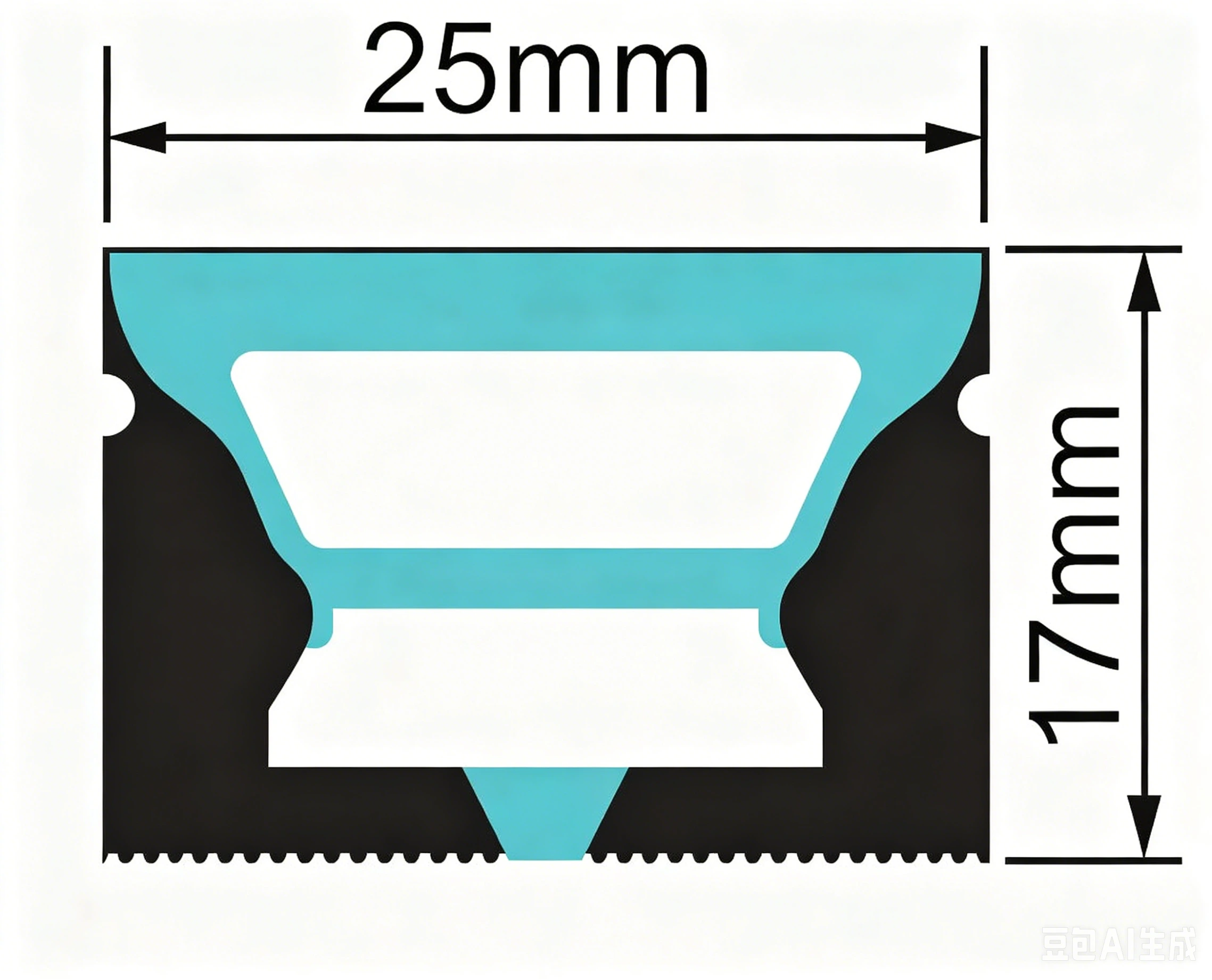 Funda de silicona moderna de 25 × 17 mm para tiras LED empotrables, carcasa flexible e impermeable para iluminación de suelo y pared HTD-SLC2517-60 1