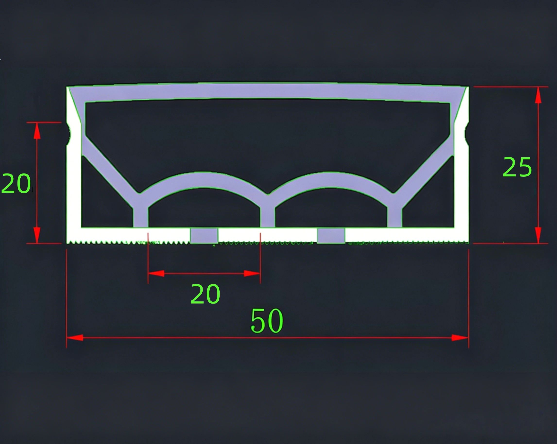 Gaine en silicone pour ruban LED 50 x 25 mm, double canal, disponible en version standard et noire intégrale (3 couleurs), tube LED flexible étanche et anti-jaunissement pour éclairage domestique, commercial et industriel (HTD-SLC5025-124) 1