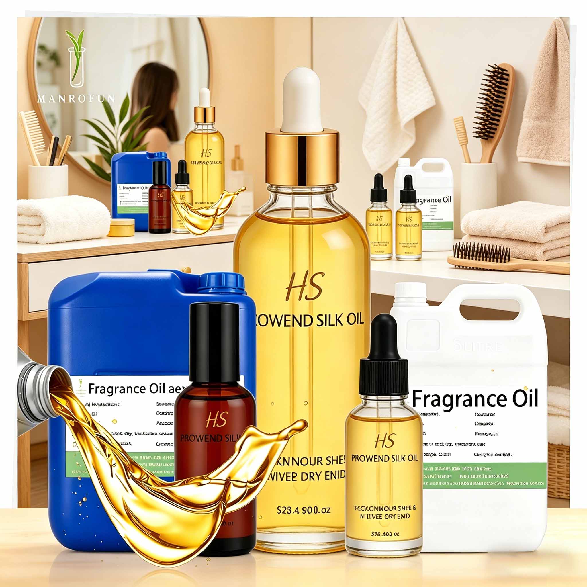 Huile parfumée pour cheveux de haute qualité en vrac OEM 1