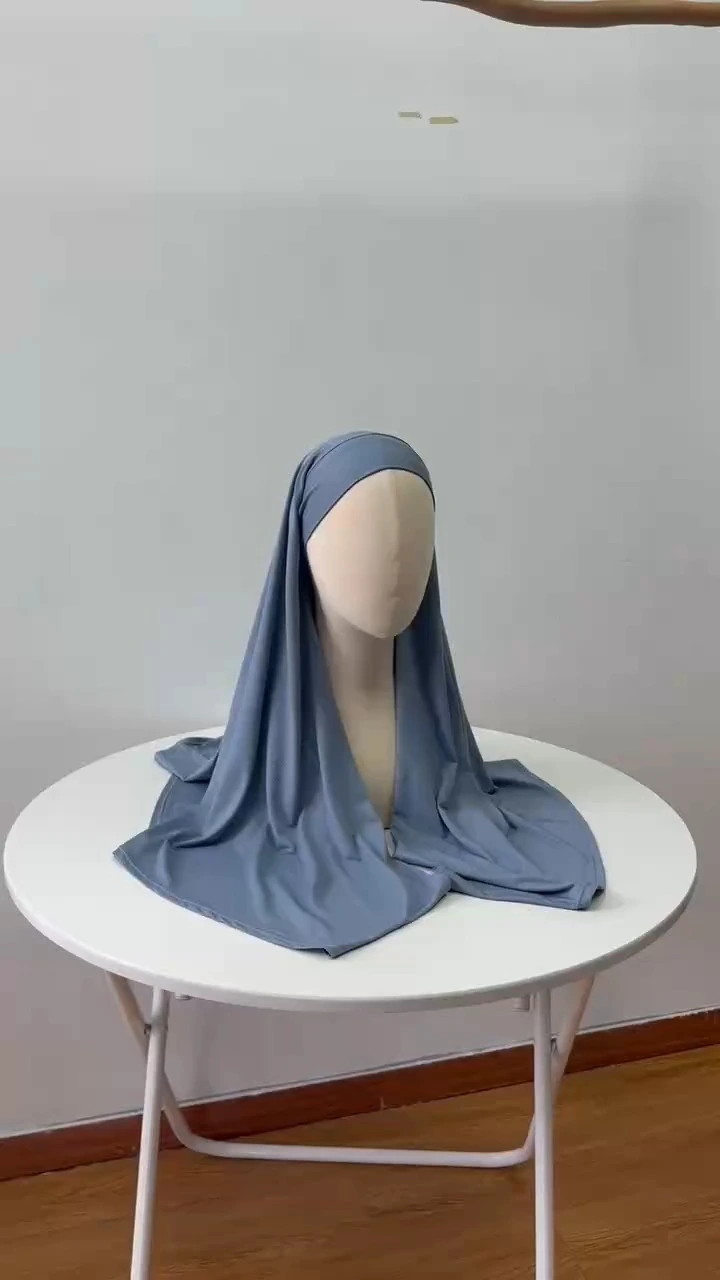 Custom Quick-drying 75D Spandex Instant Sports Hijab with Tie-back Strechy Breathable Hijab 1