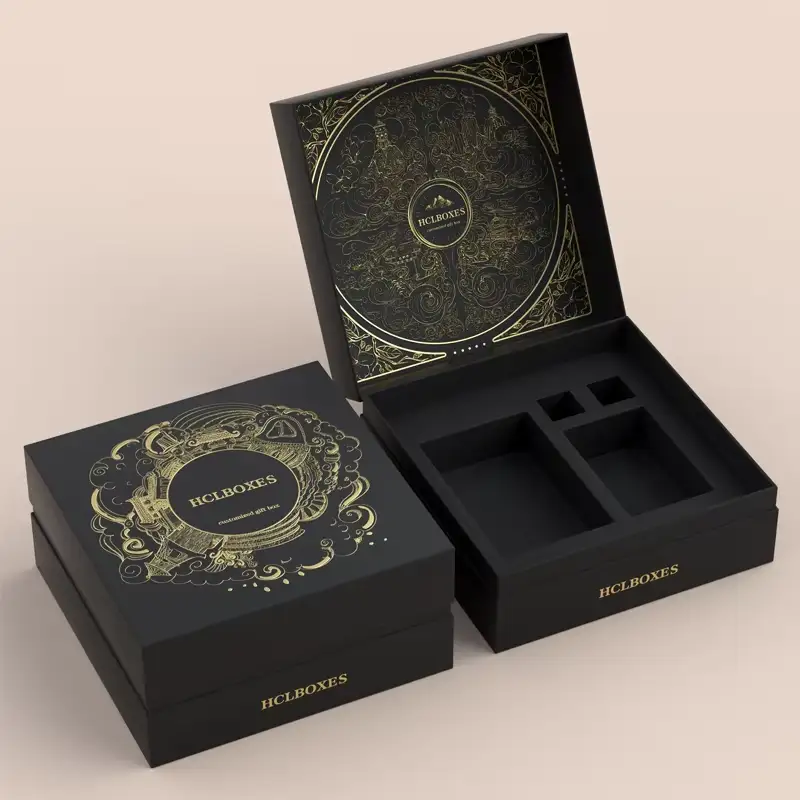 Customized Luxury Cardboard Perfume Packaging Box Sponge Lined Rigid Paperboard Matte Vanishing Magnetic Portable Embossing 1