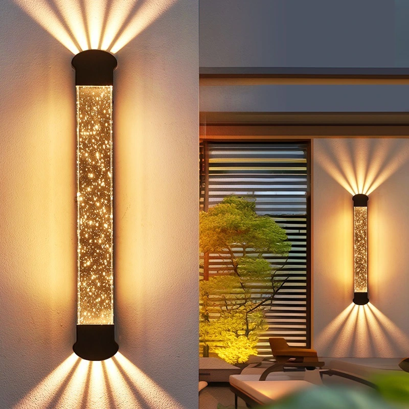 مصباح جداري LED عصري أسود اللون بتصميم فقاعات مرصعة بالنجوم، مناسب للديكورات الداخلية والخارجية HTD-IWCR400B43 1