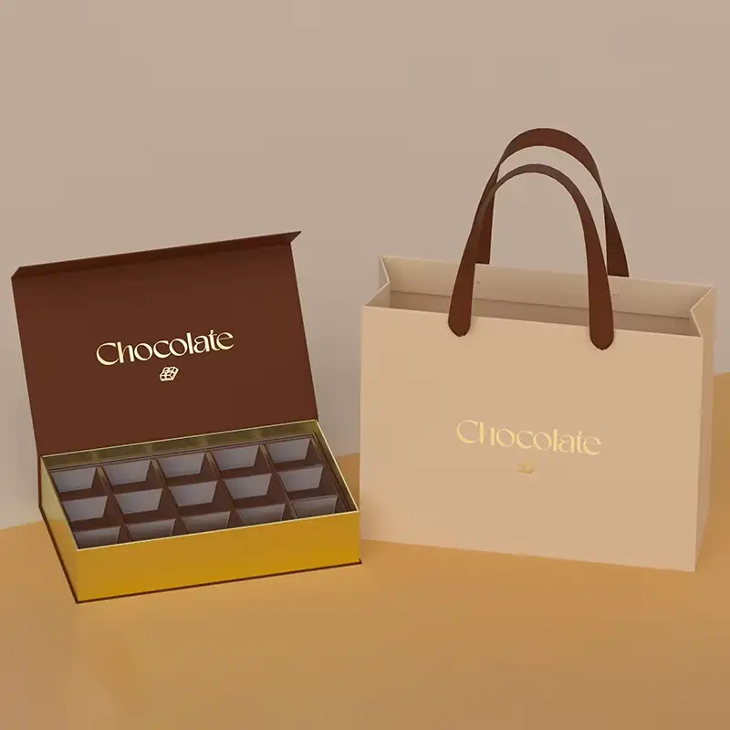Custom Mini Recyclable Rigid Paperboard Chocolate Gift Box with Magnetic Closure and Custom Printing 1