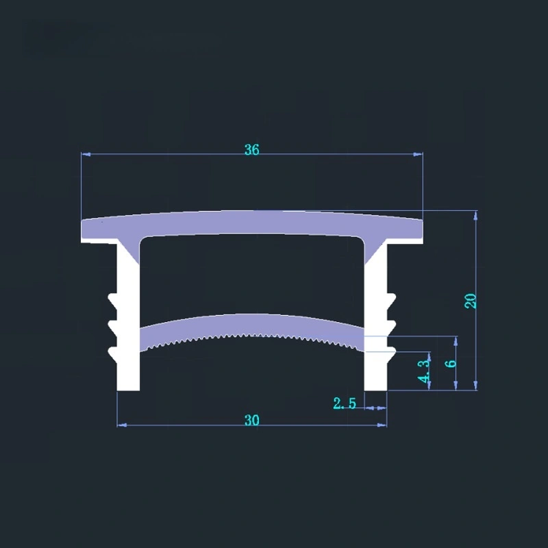 HTD-SLC3020KKDB-60 30×20mm Open Silicone LED Channel, 4 Styles, Tool-Free Installation, Waterproof Anti-Yellowing LED Strip Diffuser 1