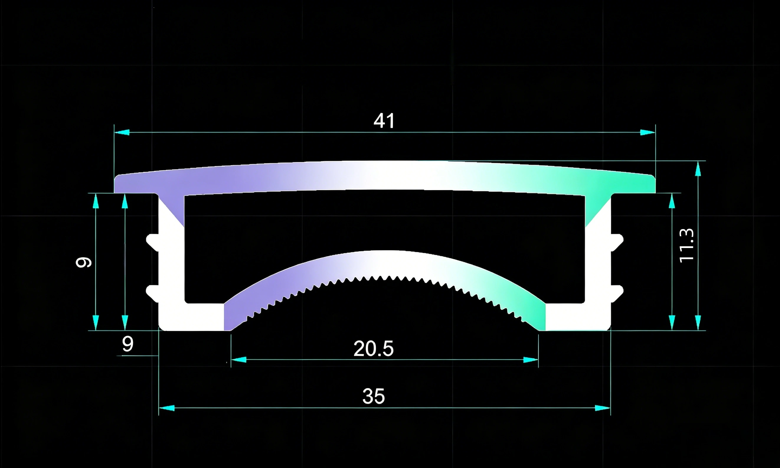 Open Clear Edge Silicone LED Light Channel for Home Engineering HTD-SLC3510KKDB-66 1