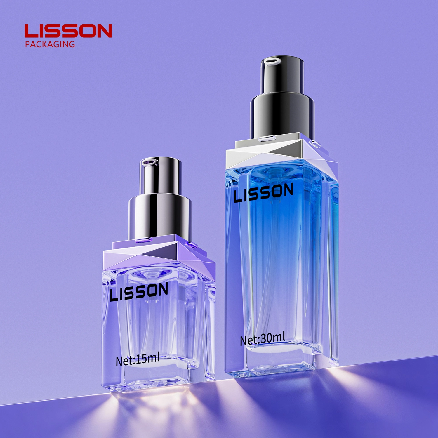 Glass Serum Bottle 15ml & 30ml | PP Cap + Multi-Material Pump (ABS/PP/PE) 1