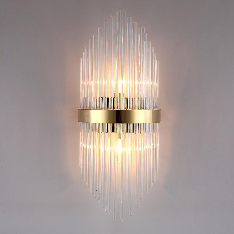 Nordic Modern Tiered Glass Rod Wall Sconce LED Wall Light for Living Room HTD-IWG400A04 1