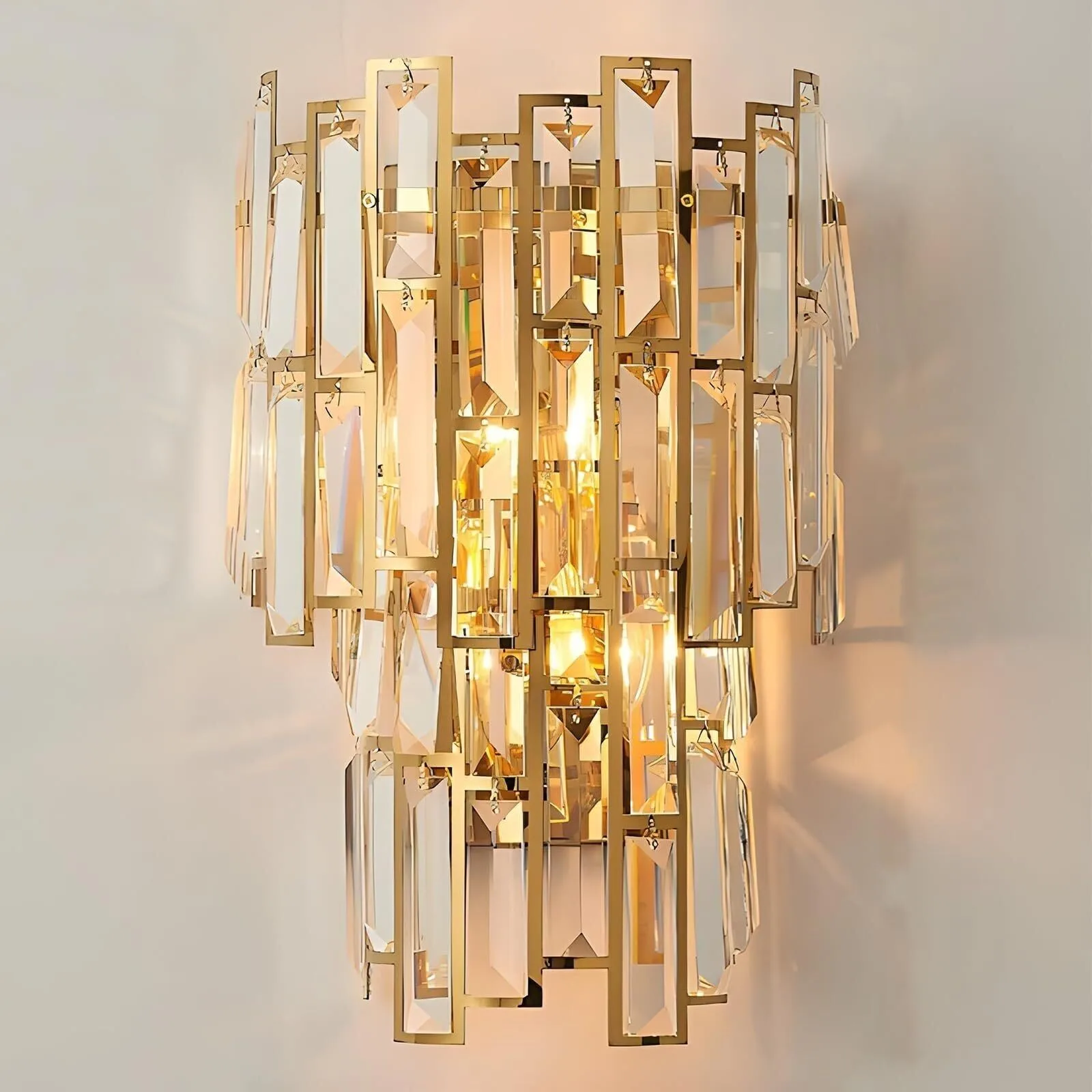 Modern Luxury Geometric Crystal Wall Sconce Luxury LED Wall Light for Living Room HTD-IWCR400A05 1