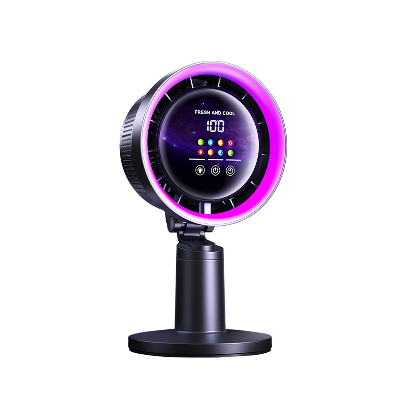 Factory wholesale atmosphere desktop lights small fan intelligent APP control usb charging fan 100-speed circulating fan 1