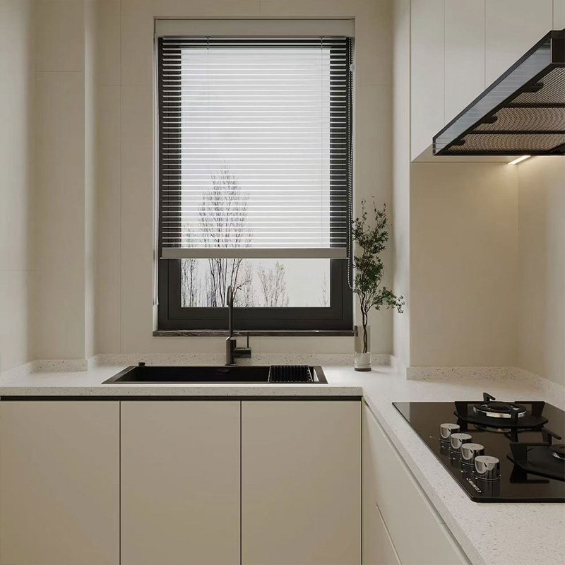 Luxuriöser, moderner Küchenschrank aus weißem Melamin-Sperrholz YK-003 6