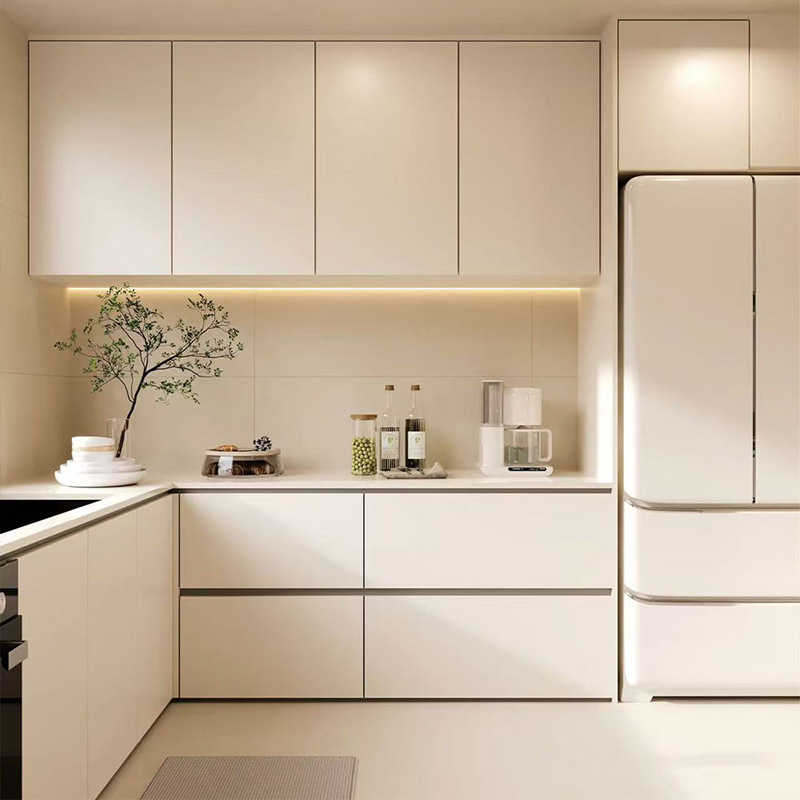 Luxuriöser, moderner Küchenschrank aus weißem Melamin-Sperrholz YK-003 1