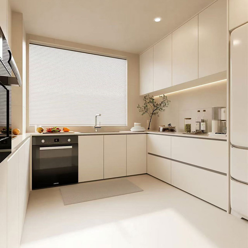 Luxuriöser, moderner Küchenschrank aus weißem Melamin-Sperrholz YK-003 2