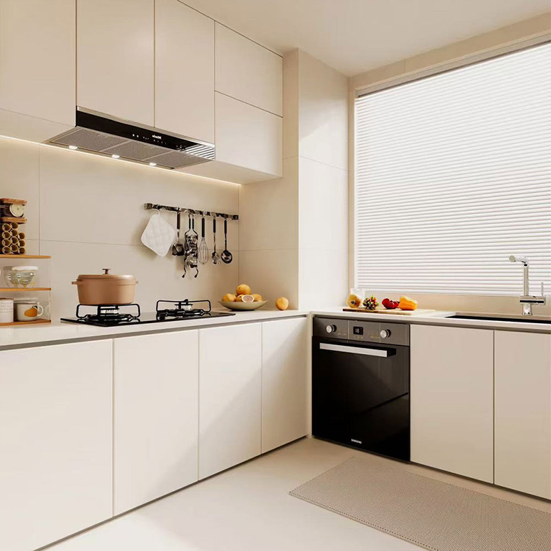 Luxuriöser, moderner Küchenschrank aus weißem Melamin-Sperrholz YK-003 4