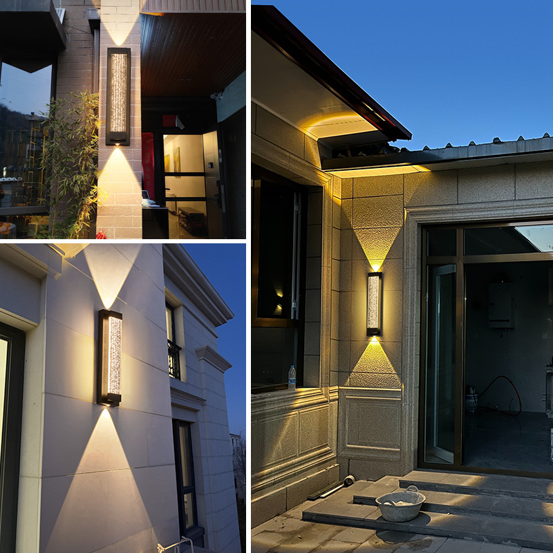 Wall Light Outdoor Wall Light with Crystal Decor, IP65 Waterproof Exterior Sconces LED Wall Lanterns, Multi-Size Wall Mounted Porch Lights 8W-20W 3000K Warm Light for Home, Villa, Garden HTD-EW4401 7