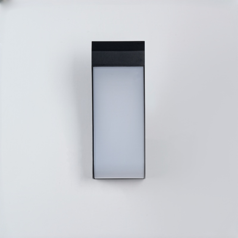 Aplique de pared exterior curvo moderno, diseño fluido con panel luminoso frontal completo, negro, blanco y gris, HTD-EW5201 5