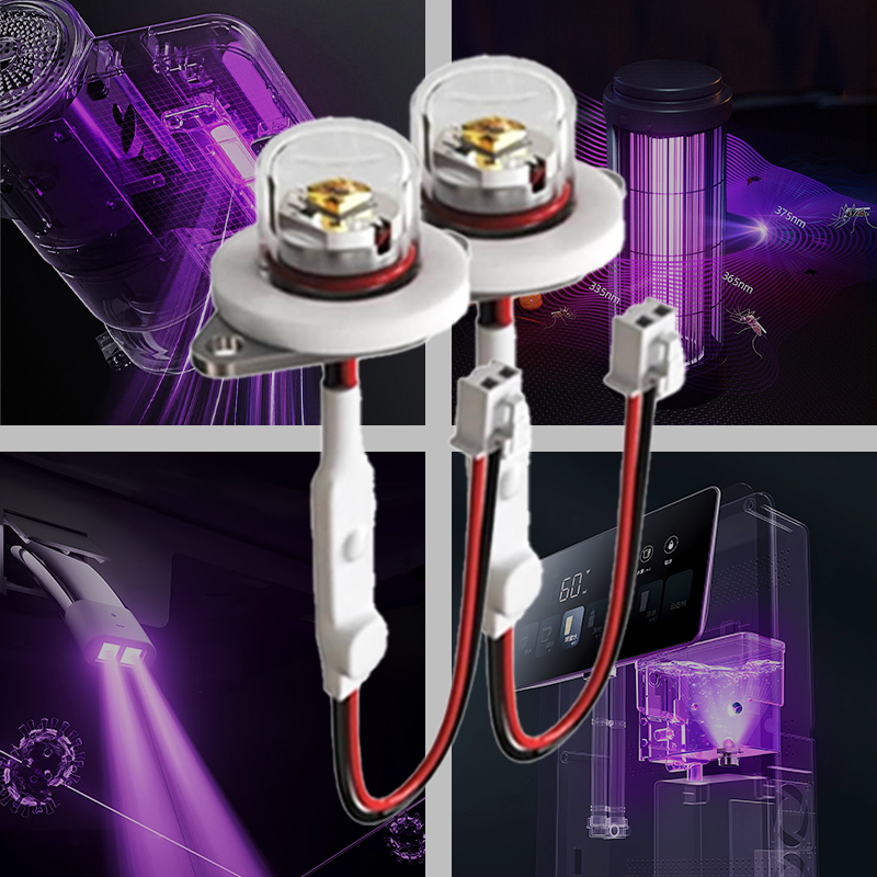 DC12V/DC24V Neueste OEM-LED-Module (40 mA, IP68 wasserdicht), UVC 275 nm, 6–10 mW, für die Luft- und Wasserreinigung zu Hause und im Büro, UV-emittierende Farbe 5