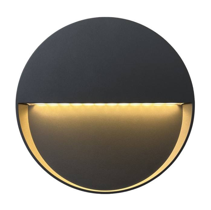 Applique murale extérieure moderne en demi-cercle, corps rond avec fente lumineuse horizontale, noir, blanc, gris, HTD-EW4113-1 3
