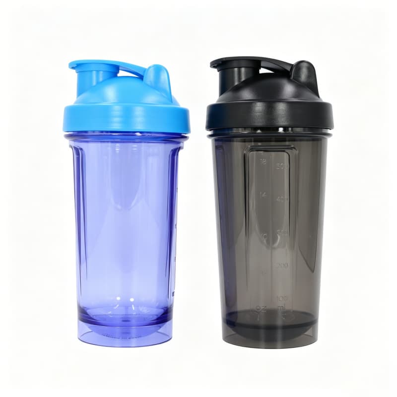 Novo design de coqueteleira de proteína de 500ml em plástico com esfera misturadora de aço inoxidável para misturar proteína em pó em atividades esportivas e fitness. 1