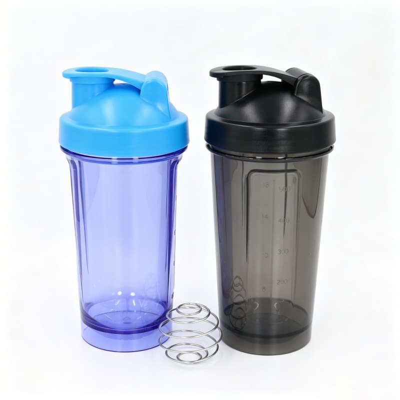 Novo design de coqueteleira de proteína de 500ml em plástico com esfera misturadora de aço inoxidável para misturar proteína em pó em atividades esportivas e fitness. 3