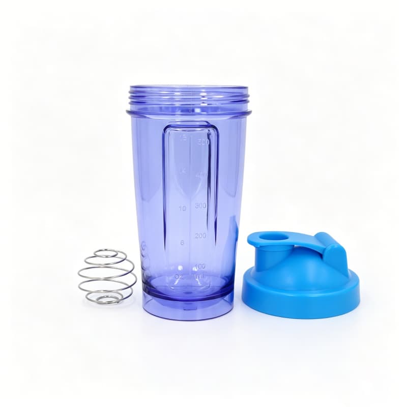 Novo design de coqueteleira de proteína de 500ml em plástico com esfera misturadora de aço inoxidável para misturar proteína em pó em atividades esportivas e fitness. 17