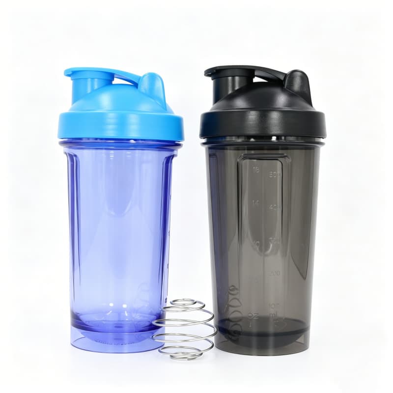 Novo design de coqueteleira de proteína de 500ml em plástico com esfera misturadora de aço inoxidável para misturar proteína em pó em atividades esportivas e fitness. 4