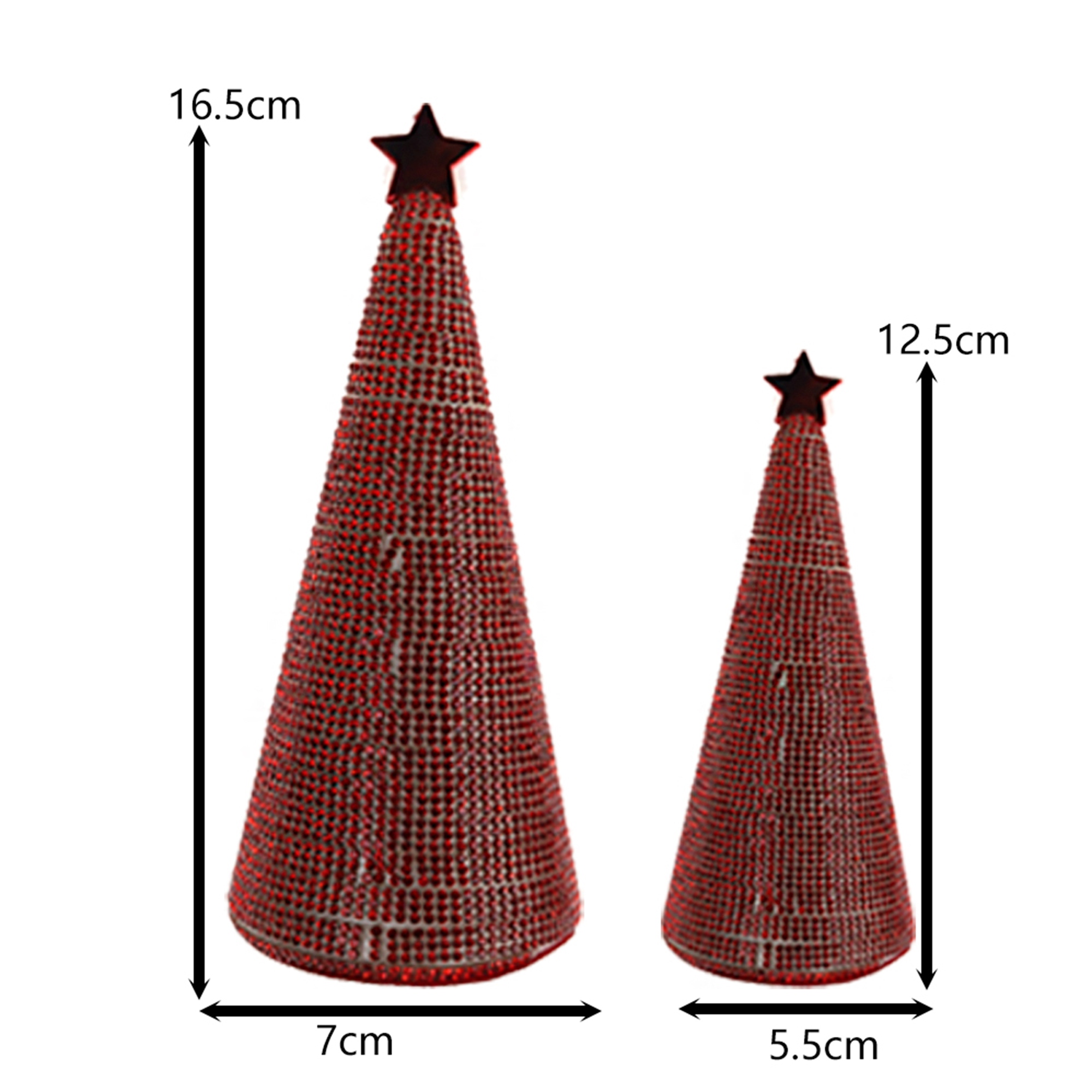 Adorno navideño personalizado de mesa con forma de cono de espejo, perlas y diamantes de imitación, mini decoración navideña de espuma para el hogar y escritorio con estrella en la parte superior. 7